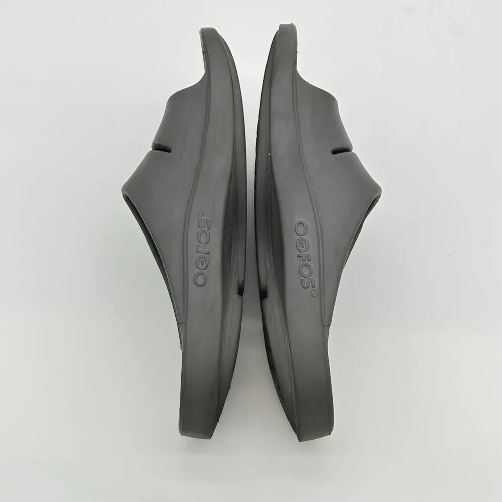 OOFOS OOahh Slide Sandal Gray Recovery Comfort Shoes Men 10 Women's 12